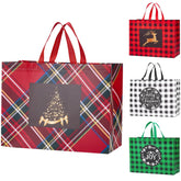 12Pcs Extra Large Christmas Gift Bags, 16.9 * 12.6 * 7.1”, Reusable Tote Bags With Handle Non-Woven Christmas Bags For Gifts Wrapping Xmas Holiday