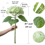 3Pcs Hydrangea Artificial Flowers 21" Lifelike Fake Large Real Touch Hydrangea Pink Flower For Wedding Decoration Bride Bouquet Floral Home Decor Table Centerpieces (Light Green)