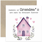 Birthday Card For Grandma, Mother'S Day Cards For Her - Moments At Grandma'S Heartfelt Design From Grandchildren - Keepsake Gifts For Women - What Happens Blank Inside
