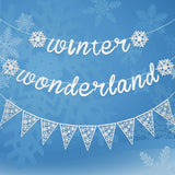 3 Pack Winter Wonderland Snowflake Banner Garland,White