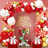 Merry Christmas Balloon Arch Kit, Red White Gold Balloons