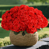 8 Pack Artificial Geranium Flowers For Outdoors Uv Resistant Artificial Flowers Silk Geranium Fake Flowers Faux Flower For Outdoor Planters Garden Plants Window Sill Courtyard Home Decor(Red)