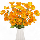 12 Pcs Artificial Poppy Flowers Silk Flower Poppy Fall Fake Poppies Flowers With 23.6 Inches Long Stem Real Touch Faux Poppies For Vase Home Kitchen Table Wedding Fall Centerpieces Decor