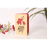 Mothers Day Cards,Handmade Bamboo Greeting Cards,Wooden Thankyou Card,Wooden Birthday Card For Mom,Mum Birthday Gift,Elephant Pattern