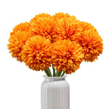 Artificial Silk Faux Chrysanthemum Flower Bouquets, 12 Pcs Orange Fall Flowers, For Autumn Home Decor, Diwali Decorations, Table Centerpieces, Fall Floral Arrangements (12, Orange)