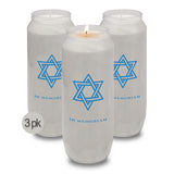 Ner Mitzvah Yahrzeit Memorial Candles, 9 Day Burn Time (Pack of 3)
