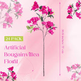 24 Pack Silk Bougainvillea Artificial Bougainvillea Floral With 6 Heads 30 Inch Long Plants Hanging Flowers For Home Wedding Indoor Outdoor Decorations Centerpieces(Rose Red)