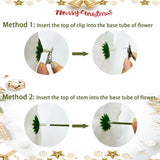 Christmas Flowers, 20Pcs Christmas Tree Flowers White Glitter Poinsettia Flowers Christmas Decorations Flower With Clips Stems For Xmas Ornaments Wreath Holiday Home Decor