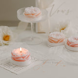 Rose Flower Shaped Scented Candle,Handmade Aroma Soy Wax Decorative Candle For Table Photo Prop Birthday Gift,Prefect For Meditation Stress Relief Mood Boosting Bath Yoga (Pink)