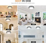 2 Pack 10 Inch Dimmable LED Flush Mount Ceiling Lights 30W 3200LM Black