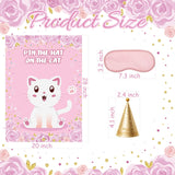 Pin The Hat On The Cat Party Games, Cat Birthday Party Games, Cat Games Poster For Kids Cat Themed Pet Birthday Party Decoration Party Supplies For Kids Boys Girls Adults 36 Guests