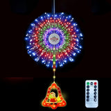 Christmas Window Decorations Lights With Bell 192 Led Firework Lights 8 Modes Battery Operated Christmas Light With Remo