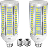 100W LED Corn Light Bulbs 2 Pack 15000 Lumens 5000K E26 E39 High Bay Warehouse Garage Lighting