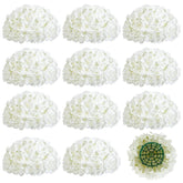 12Pcs Flower Balls For Centerpieces, White Hydrangea Wedding Flower Balls For Centerpieces, Faux Hydrangeas Floral Arrangements Bouquet For Table, Home, Wedding Decoration