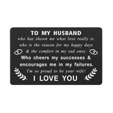 Valentine'S Day Card For Husband, Valentines Husband Gifts From Wife, I Love You Husband Wallet Card