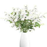 White Delphinium Artificial Flowers 7Pcs Delphiniums Silk Artificial Flowers With Clematis Leaves Long Stem Fake Flowers For Tall Vase Wedding Centerpieces Home Decor(White)