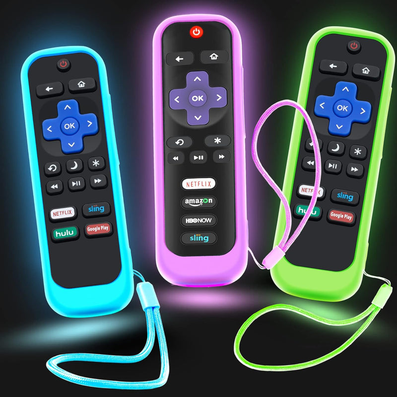 3Pack Case For Roku Remote, Cover For Hisense/Tcl Roku Tv Steaming Stick/Expre