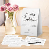 Family Traditions Sign And Card(1 Sign+30 Cards), Baby Shower Game 30 Guests, Baby Shower Activities, Family Tradition Cards For Baby Shower, Baby Shower Advice, Minimalist Baby Shower Decor -Famltr02