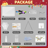 16 Inch Rechargeable LED Drawing Board Glow Doodle Note Board with 13 Light Effects for Kids