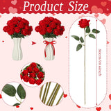15 Set Valentine'S Flower Rose Decoration Artificial Rose Hanging Flowers With Red Ribbon Bow Garland Ceiling Decor For Wedding Bridal Shower Party Diy Floral Arrangement Home Decor