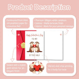 Funny Otter Valentine'S Day Card For Husband Wife, Lovely V-Day Card With Red Envelope And Sticker For Him Her Partner, Happy Valentine'S Day To My Otter Half