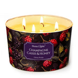 Homelights Scented Candles For Women & Men, 18Oz Candle Jars Aromatherapy 4-Wick Candle, Ideal For Eclectic Mixed Styles Home Decor And Gifts, Champagne Cassis & Honey