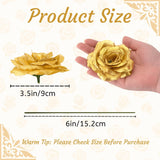 100 Pcs 3.5 Inch Gold Artificial Rose Heads With Stems, Silk Rose Faux Flower Heads Bulk For Diy Wedding Bouquets, Party Table Centerpieces, Home Decor, Craft Floral Arrangements