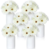 21 Pcs Artificial Gerbera Daisy Faux Gerbera Daisy With Stems Boho White Flowers White Silk Flowers Bouquet Fake Daisies For Garden Wedding Bridal Home Kitchen Party Decor