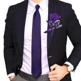 Purple Wedding Rose Boutonniere With Pins For Men Wedding Groomsmen Best Man, Groom Boutonnieres For Party Prom Anniversary (Boutonniere-Purple, 6 Packs)