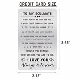 To My Soulmate Valentine'S Day Gifts - Soulmate Gifts For Him Men Her Women - I Love You Soulmate Wallet Card