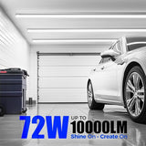 10 Pack 8FT LED Shop Lights 72W 10000LM 5000K V Shape Linkable Garage Warehouse Lights