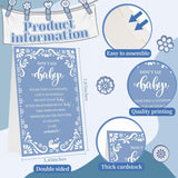 Cielito Lindo Babyshower Games Supplies Don'T Say Baby Game, 1 Sign And 50 Wooden Mini Clothespins Funny Cielito Lindo Baby Shower Party Decorations For Gender Reveal Favors(Blue)