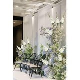 White Delphinium Artificial Flower 6Pcs Larkspur Silk Delphinium Flowers 29.52" Long Stem Fake Flower For Tall Vase Wedding Floral Arrangements Home Table Decor(White)
