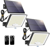 2 Pack 172 LED Solar Motion Sensor Lights IP65 Waterproof Split Security Lights with Remote