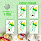 Find The Babys Milk Scratch Off Game, Gender Neutral Baby Shower Easy To Play Silly Games, Gender Reveal Funny Idea, Ice Breaker Activity. Raffle Cards, Green Bottle, Set Of 40 Cards Made In Usa