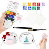 Travel Watercolor Paint Sets - 9 Pigment Colors, All-In-One Kits (Pouch, Brush, Cardstock), Bulk Watercolor Sets For Studios & Gifting