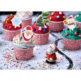 Christmas Cupcake Toppers, 74 Pieces Cute Cupcake Decorations Santas Tree Snowman Cake Toppers For Merry Christmas New Year Parties