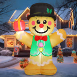 5 Ft Christmas Inflatables Gingerbread Man Outdoor Christmas Decorations Blow Up Yard Decor With Led Lights For Xmas Hol