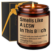 Scented Candle, Lcsw Gifts, Social Worker Gifts - Social Work Month, Appreciation, Valentines Day, Birthday, Graduation Ideas For Lsw, Lisw, Lmsw, Msw Grad - Funny Lcsw Office Decor For Women Men