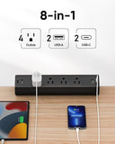 Desk Clamp Power Strip 4 Outlets 4 USB Ports PD20W 6FT Extension Cord Charging Station Black