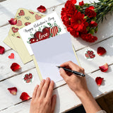 24 Pack Happy Valentines Day Cards With Envelopes Stickers - 4 X 6 Inch Romantic Anniversary Card Watercolor Blank Valentine Note Card Gifts For Her, Him, Wife, Wedding (Green Eucalyptus Love)