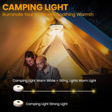 Camping String Lights Rechargeable Led Camping Lamp, 29.5Ft Outdoor Tent Lights 8 Lighting Modes, Usb Charging Rgb Modes Hanging Light For Awning Tent/Garden/Party/Christmas Festival Decor