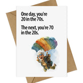 Humorous 70Th Birthday Card For Mom/Sister/Grandma - Cartoon Fantasy Theme, Perfect For Anyone