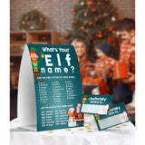 What'S Your Elf Name Game, Christmas Party Games Activities, 1 Sign And 50 Name Tag Stickers -Jj049