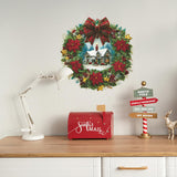 2 Sheets Christmas Wall Decals Peel And Stick Christmas Wreath Wall Stickers Vinyl Winter Xmas Snow House Wall Decor For Bedroom Living Room Home Party Decorations