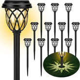 12 Pack Solar Garden Pathway Lights IP65 Waterproof Warm White Landscape Lights
