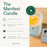 Manifest Candle - Includes Manifestation Booklet, Crackling Wooden Wick - Personalize And Write Your Manifestation - Create Your Destiny