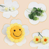 Artificial Smile Sunflowers Bouquet Hand-Woven Crochet Flower, Handmade Knitted Flowers Gift For Family Table Decoration, Graduation Girlfriend Mother,Valentine'S Birthday Wedding (Yellow)
