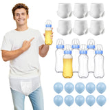 Bottle Chug Baby Shower Game Set - 6 Sets Hilarious Juegos Para Baby Shower Big Bottles Adult Diapers Balloons For Bottle Chug Changing Diaper Race Gender Reveal Party Decorations