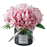 Artificial Flower And Glass Bottle Set, Isn Style, Suitable For Living Room, Dining Table, Office, Wedding, Hotel Banquet And Family Decoration. (Pink Purple)
